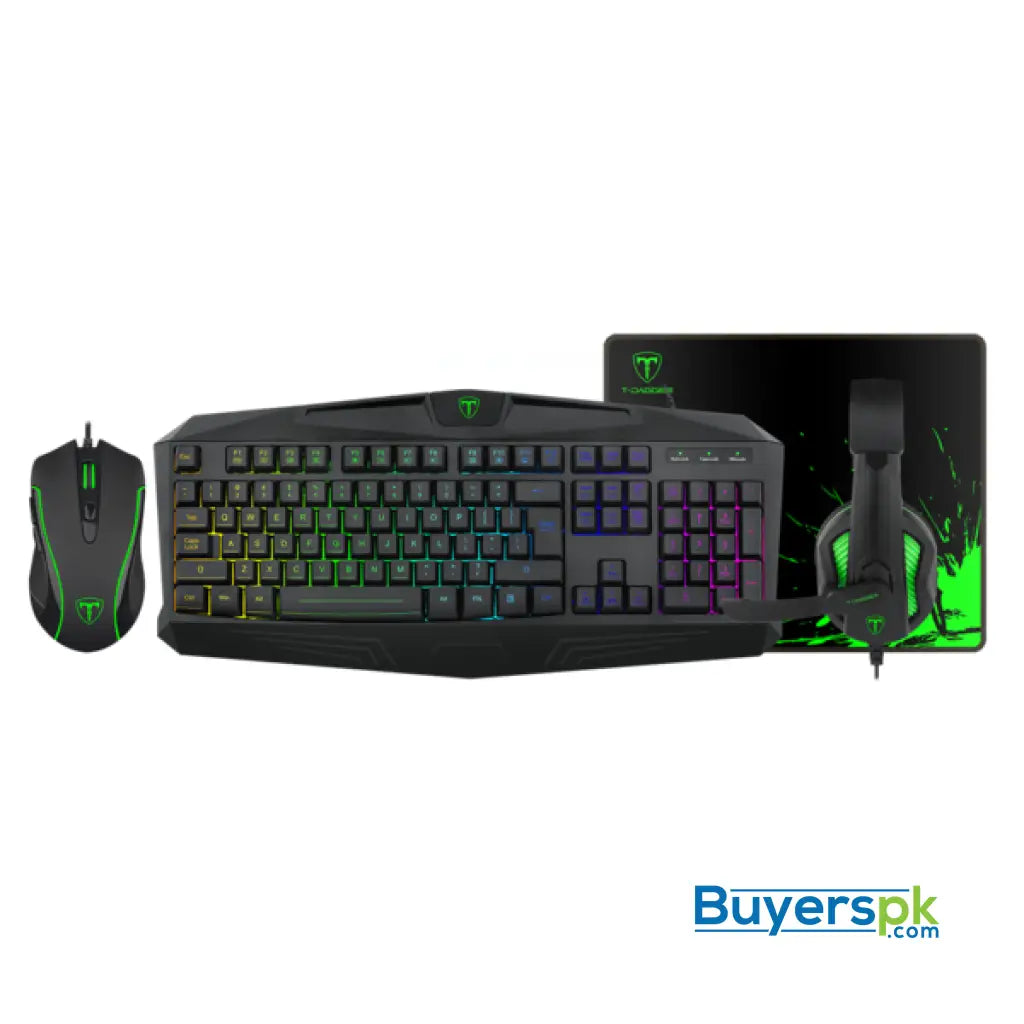 T-dagger T-tgs003 Mouse/ Keyboard/mousepad/headset 4 in 1 Gaming Combo Set - Keyboard + Mouse Price Pakistan T-dagger T-tgs003 Mouse/ Keyboard/mousepad/headset 4 in 1 Gaming Combo Set - Keyboard + Mouse Price Pakistan